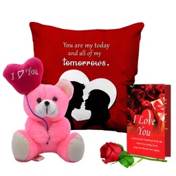 ME & YOU Red & White 4 Pieces Printed Valentine's Gift Set-picture-28