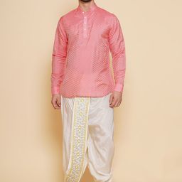Sethukrishna Mandarin Collar Regular Kurta with Dhoti Pants-picture-37