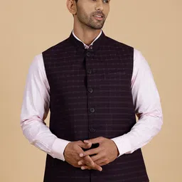 MODI JACKET Checked Woollen Nehru Jacket-picture-32