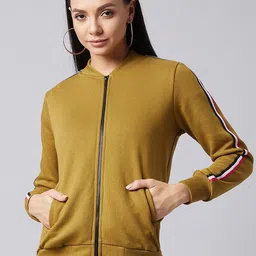 DOLCE CRUDO Women Olive Green Solid Tailored Jacket-image-81