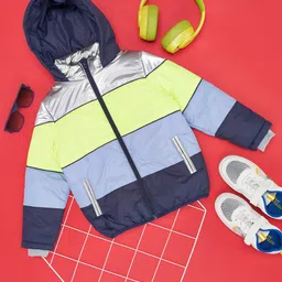 YU by Pantaloons Boys Colourblocked Hooded Bomber Jacket image 1