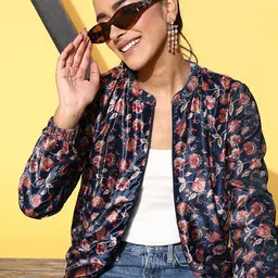 Ishin Floral Printed Mandarin Collar Lightweight Tailored Jacket-picture-12