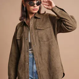 Tokyo Talkies Spread Collar Open Front Jacket-picture-30