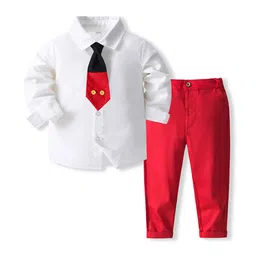 StyleCast x Revolte Boys White & Red Shirt Collar Shirt with Trousers-picture-19