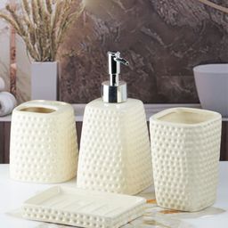 Kookee Off White 4 pieces Abstract Ceramic Bath Accessories Set-picture-23