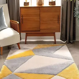 Shopgallery Grey Melange Geometric Anti-Skid Carpet-image-44