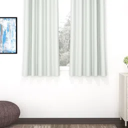 Story@home Grey Set of 2 Faux Silk Black Out Window Curtain- 5 feet-image-40
