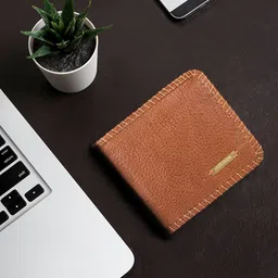 Hidesign Men Tan Brown Textured Two Fold Leather Wallet image 1