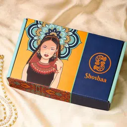 Shoshaa Gold-Plated Red Stone Studded Temple Jewellery Set image 5