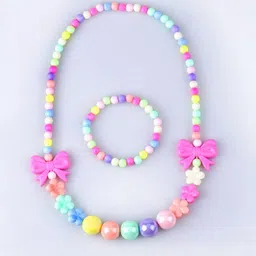 SYGA Girls Bow Shaped Design Beaded Jewellery Set-image-4