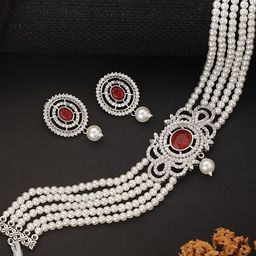 Saraf RS Jewellery Silver Plated Beaded Jewellery Set-picture-42