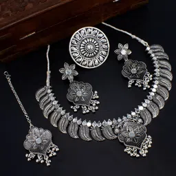 PRIVIU Oxidised Silver-Plated Jewellery Set-picture-20