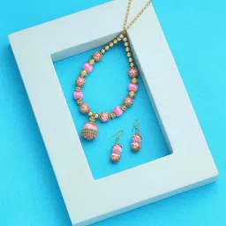 AKSHARA Gold-Plated Artificial Stones and Beads Jewellery Set-picture-17