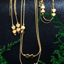 Crunchy Fashion Gold-Plated Chain Designed Long Jewellery Set-image-22