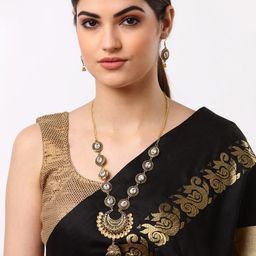 Arrabi Gold-Toned Meenakari Jewellery Set-picture-21