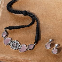 TEEJH Stone-Studded Necklace and Earrings-picture-34