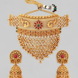 Rubans Women Gold-Plated Stone Studded Jewellery Set image 3