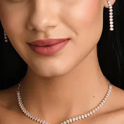 Fida Rose Gold-Plated Artificial stones Studded Jewellery Set-picture-21