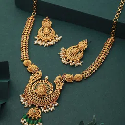 Saraf RS Jewellery Gold-plated Cubic Zirconia Studded Jewellery Set image 1