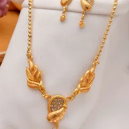 Silvermerc Designs Gold-Plated White Leaf Jewellery Set image 1