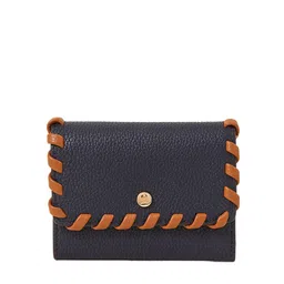 Accessorize London Women's Faux Leather Navy Whipstitch Purse image 2
