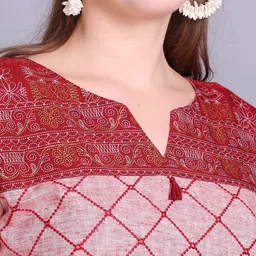 Elthia Embroidered Thread Work Pure Cotton Kurta With Palazzos image 2