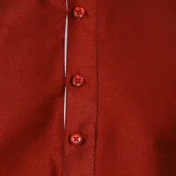 ROYAL KURTA Men Maroon & White Dupion Silk Kurta with Churidar image 5
