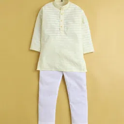 BAESD Boys Striped Mandarin Collar Long Sleeves Regular Kurta with Pyjama image 5