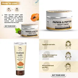 TNW the natural wash Set of Papaya & Peptide Night Cream & Multani Mitti Face Wash image 3