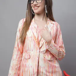 JAINISH Printed Crop Top With Jacket & Trouser image 4