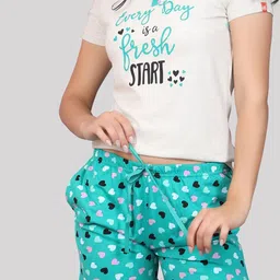 evolove Conversational Printed Pure Cotton Night Suit image 2