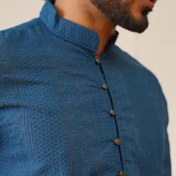 Jompers Ethnic Motifs Embroidered Regular Chikankari Pure Cotton Kurta with Churidar image 2