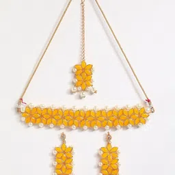 Kennice Gold-Plated Stone-Studded & Beaded Jewellery Set image 2