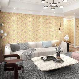 fokrim 300 cm ST- Majestic Golden Damask 45x300 Self Adhesive Sticker image 3