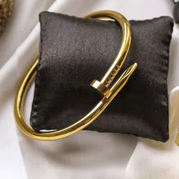 JEWILLEY Gold-Plated Stainless Steel Kada Bracelet image 4