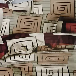 Signature Brown & Off White Geometric 144 TC Queen Bedsheet with 2 Pillow Covers image 2