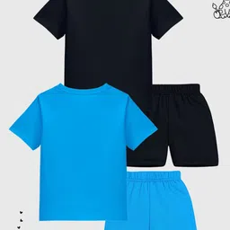 KUCHIPOO Boys Pack of 2 Printed Round Neck T-shirt with Shorts image 2