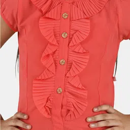 Peppermint Girls Peach-Coloured & Pink Embellished Top with Palazzos image 4