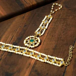 KARATCART Gold-Plated Handcrafted Ring Bracelet image 2