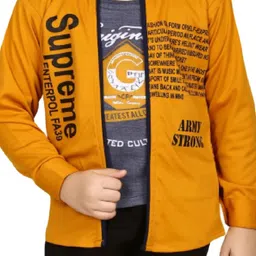 BAESD Boys Typography Printed Stand Collar Lightweight Open Front Jacket image 4