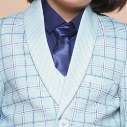 Aj DEZInES Boys Checked Mandarian Collar Cotton 5 Piece Suit image 5