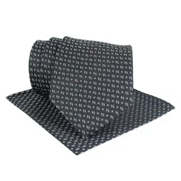 kavove KOVOVE Men Black & White Tie with Square Pocket image 2
