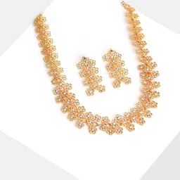SOHI Gold-Plated White Stone Studded Jewellery Set image 2