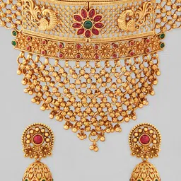 Rubans Women Gold-Plated Stone Studded Jewellery Set image 4