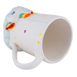 BonZeaL White & Yellow 3D Unicorn Cloud Printed Ceramic Glossy Cups image 2
