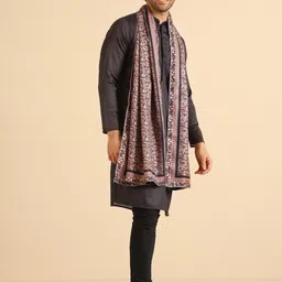KISAH Paisley Printed Straight Kurta Jacket with Churidar image 3