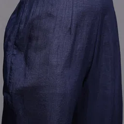 Indo Era Turquoise Blue Tie & Dye Dyed Zari Sequined High Low A-Line Kurta with Trousers image 3