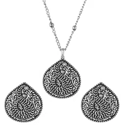 Voylla Silver-Plated Paisley Design Jewellery Set image 3