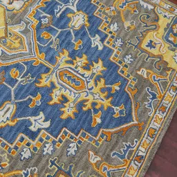 saraswatii global Blue Ethnic Motifs Hand-Tufted Carpets image 3