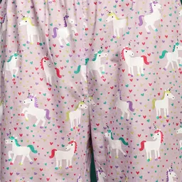 Sangria Unicorn Conversational Printed Pure Cotton Night suit image 3